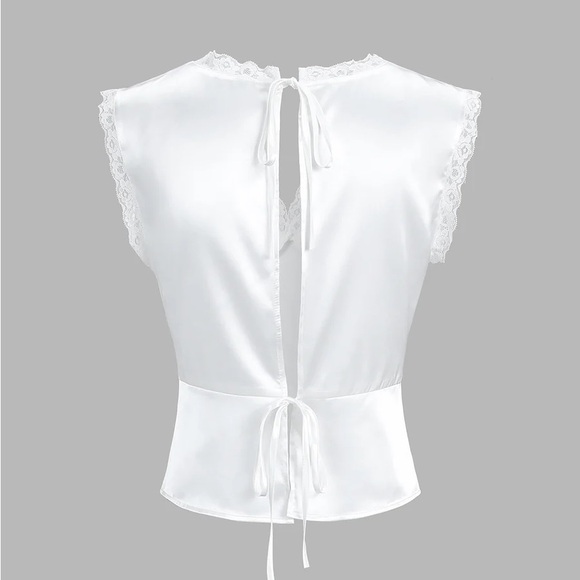 Commense Lace Trim Satin Skirt Set - Picture 4 of 9